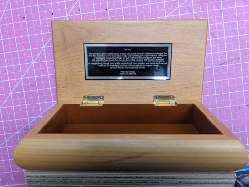 TRINKET BOX - LARGE WITH ENGRAVING ON LID AND INSIDE PLATE