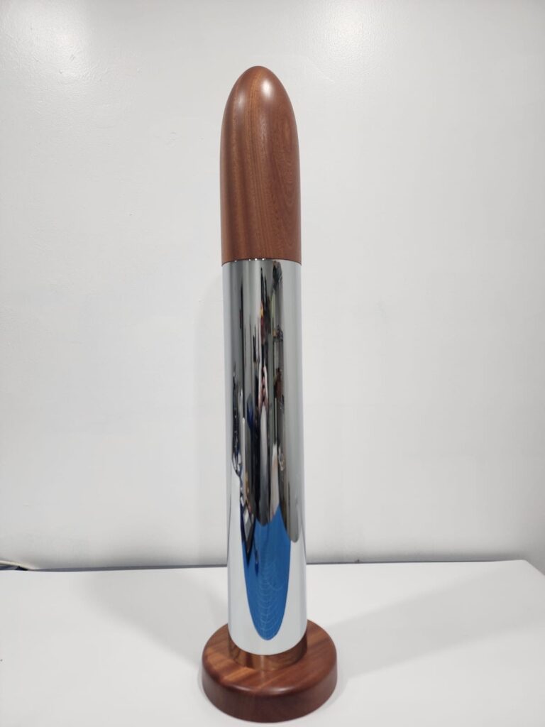 Ceremonial Bullet – Solid Mahogany & Chrome-Plated 5" Shell - Image 3
