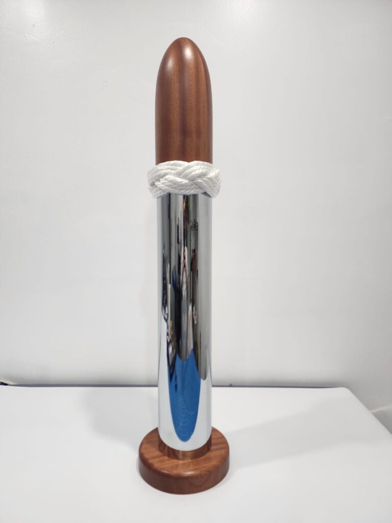 Ceremonial Bullet – Solid Mahogany & Chrome-Plated 5" Shell - Image 2
