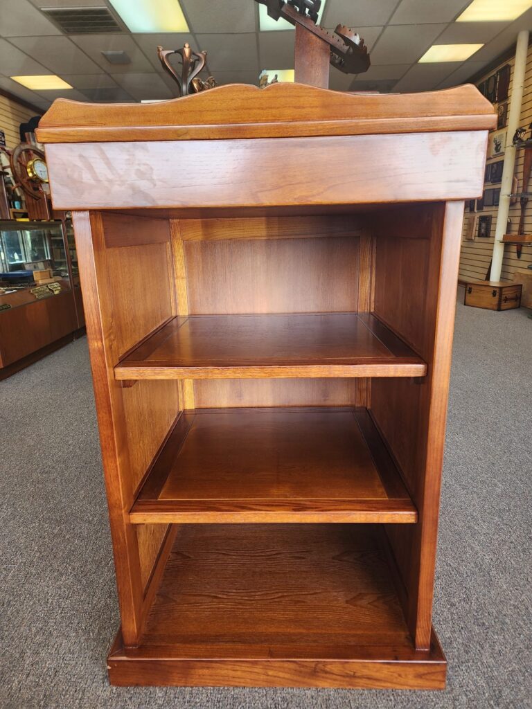 Hand Crafted Wood Podium with Formica Flip Top Lid - Image 2