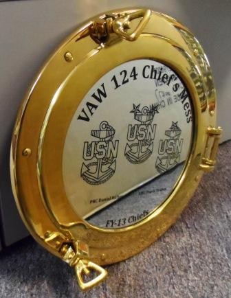 SOLID BRASS PORTHOLE MIRROR W/ ENGRAVING