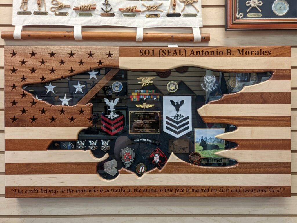US FLAG NAVY SEAL CUTOUT WITH CARVING - Image 2