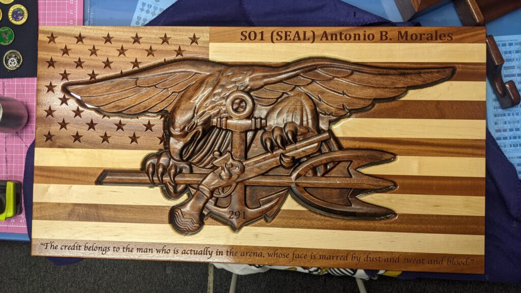 US FLAG NAVY SEAL CUTOUT WITH CARVING - Image 3